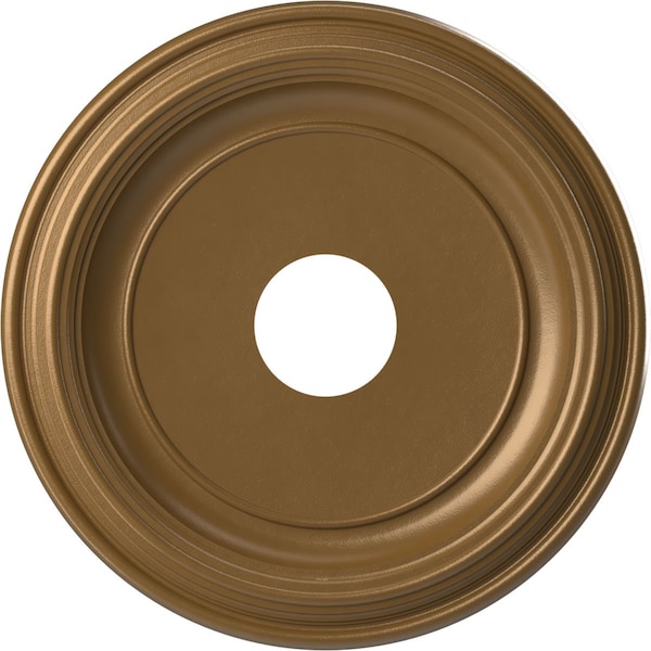 Ekena Millwork Traditional PVC Medallion (Canopies up to 9 1/2"), 16"OD x 3 1/2"ID x 1 3/8"P, Metallic Gold Rush CMP16TRCGH - main